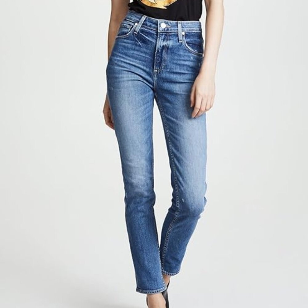 PAIGE Women's Sarah Transcend High Rise Slim Fit Straight Leg Jean (25)